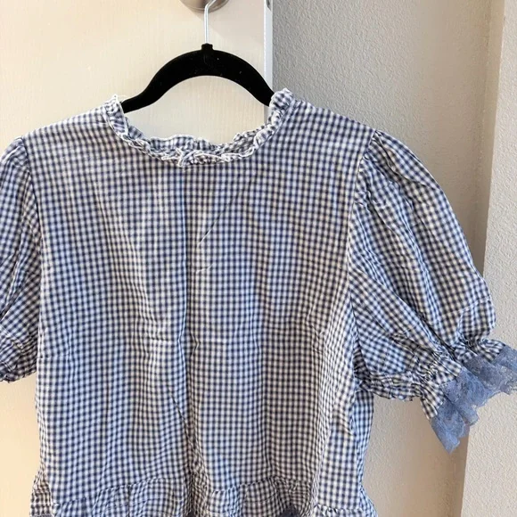 Boutique Blue checkered lace blouse - Picture 6 of 7